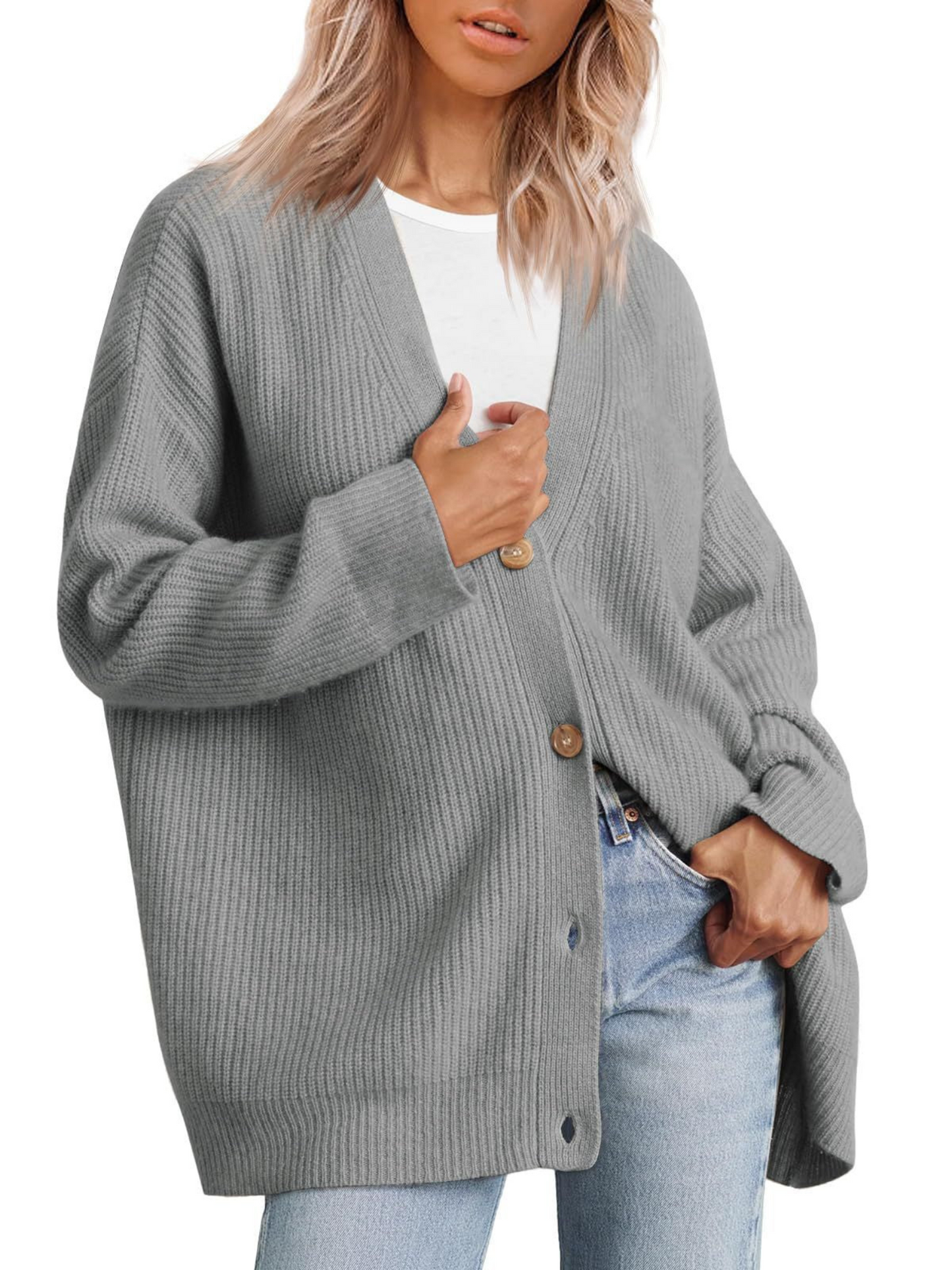 Damen Cardigan Oversized Leicht