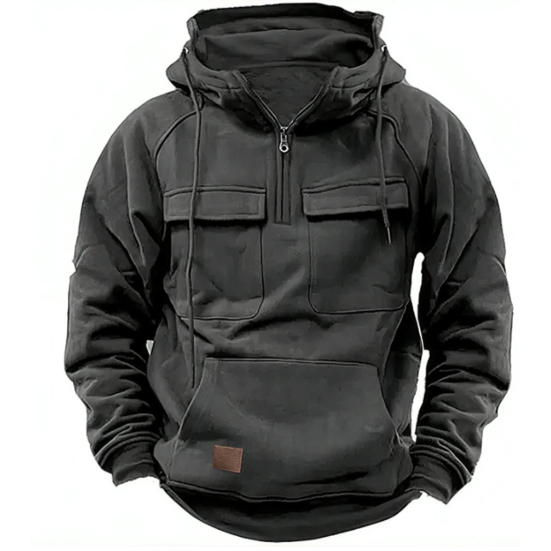 Herren Cargo Hoodie Kapuzenpullover Warm Kuschelig - Norvielle