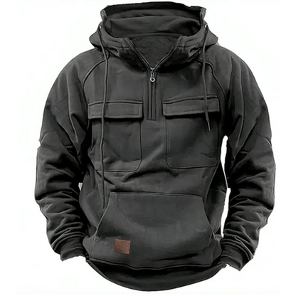 Herren Cargo Hoodie Kapuzenpullover Warm Kuschelig - Norvielle
