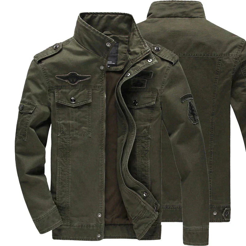 Cargo Jacke - Army grün - Feldjacke - Militärische Einsatzjacke - Herrenjacke-Armeegrün-2XS-Chaps Herrenmode