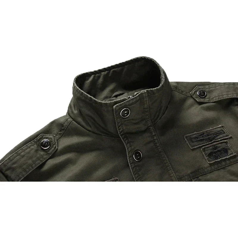 Cargo Jacke - Army grün - Feldjacke - Militärische Einsatzjacke - Herrenjacke-Chaps Herrenmode