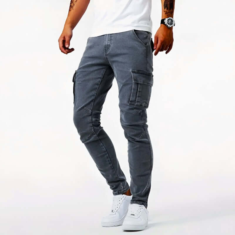 Herren Skinny Cargohosen Schmal - Norvielle