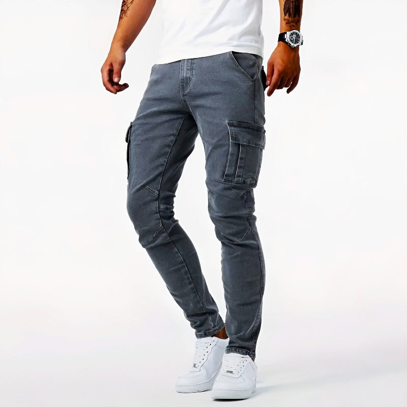 Herren Slim Fit Stretch Jeans Schwarz - Norvielle