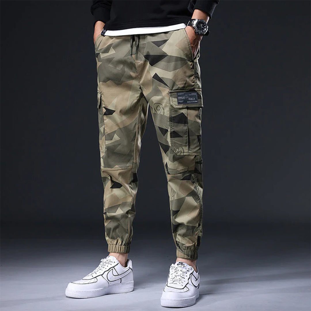 Herren Camouflage Cargo Jogger Skinny Kordelzug Hose - Norvielle