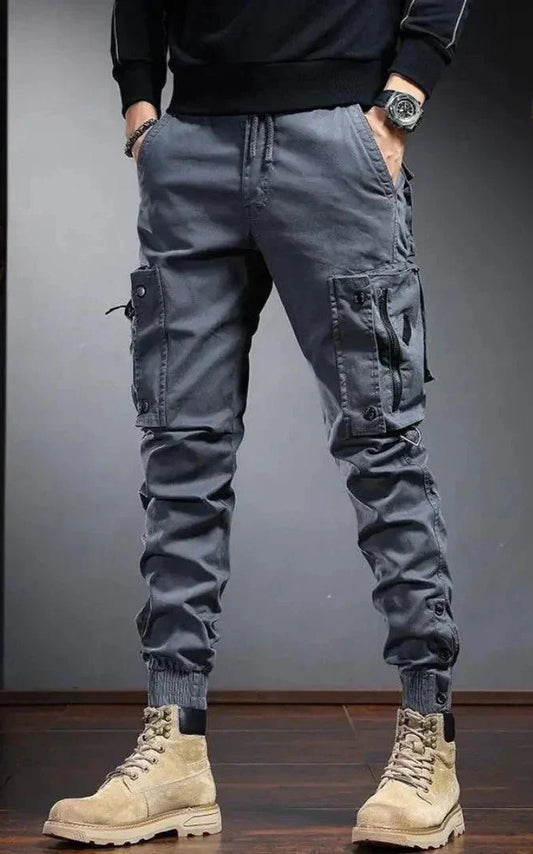 Herren Cargo Jogger Skinny Cargohosen Schwarz - Norvielle
