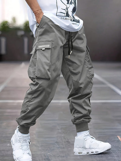 Cargo Joggers - Leichte Cargo-Hose für Männer-Grau-S-Chaps Herrenmode