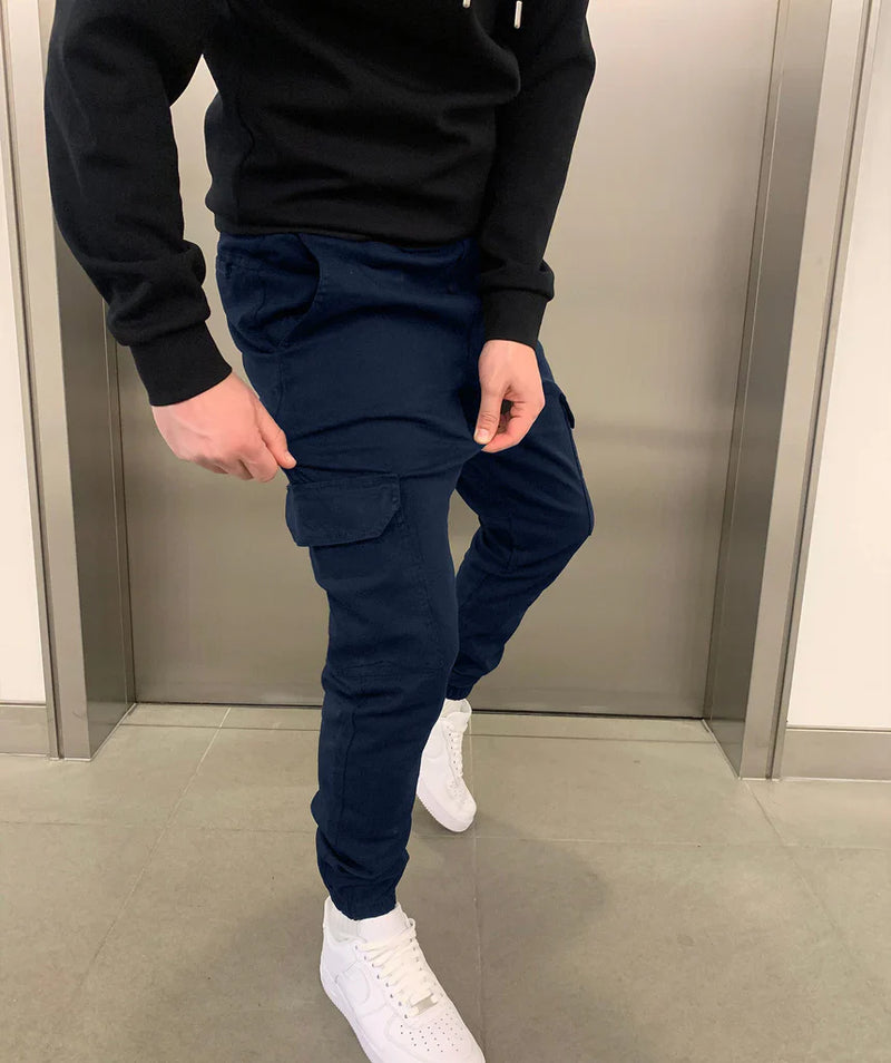 Cargo-Jogginghose – Skinny – Kordelzug – Cargohose – Herrenhose-Chaps Herrenmode