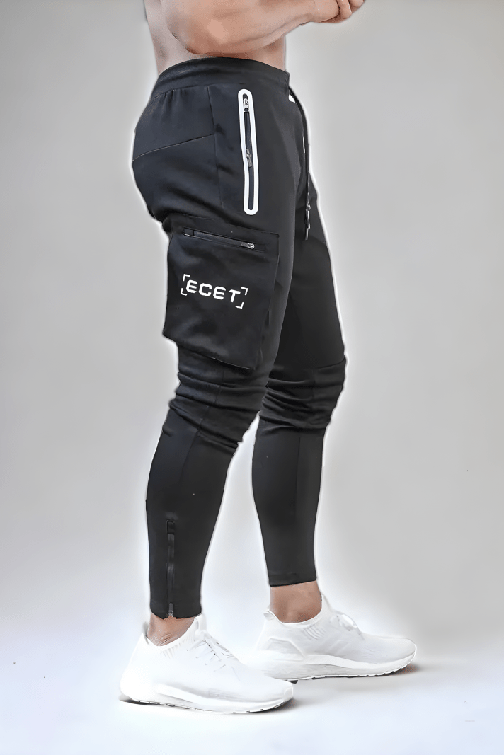 Cargo-Jogginghosen – Kordelzug – Jogginghosen – Cargohosen – Trainingshosen für Herren-Schwarz-S-Chaps Herrenmode