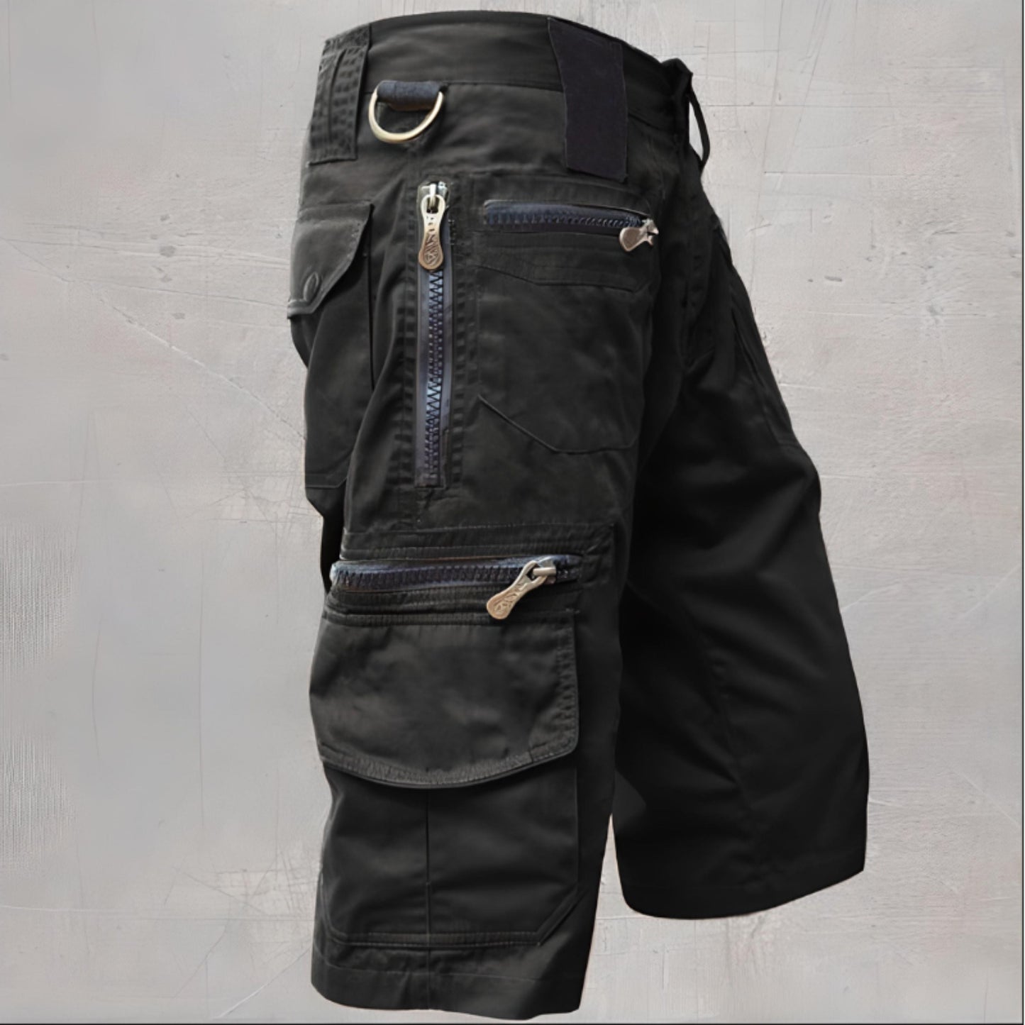 Männer Cargo-Shorts Lange Bein Freizeit Taschen Schwarz - Norvielle