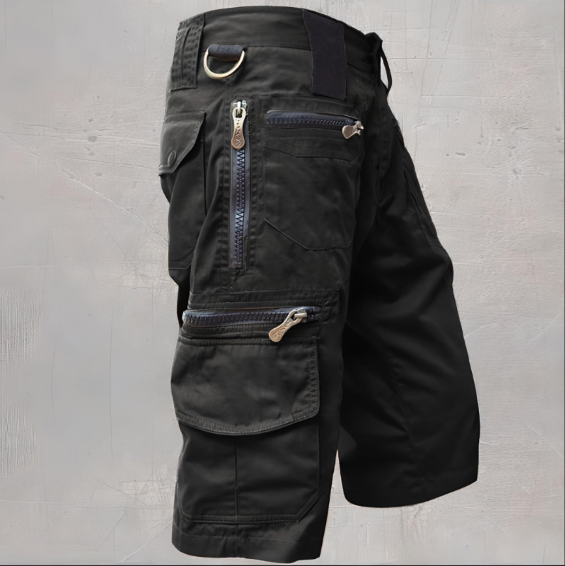 Männer Cargo-Shorts Lange Bein Freizeit Taschen Schwarz - Norvielle