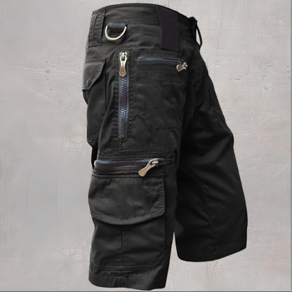 Männer Cargo-Shorts Lange Bein Freizeit Taschen Schwarz - Norvielle