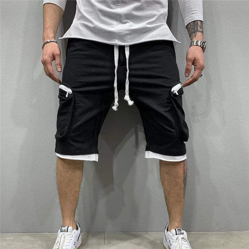 Herren Cargo-Shorts Kordelzug Locker geschnitten Baumwolle Beige - Norvielle