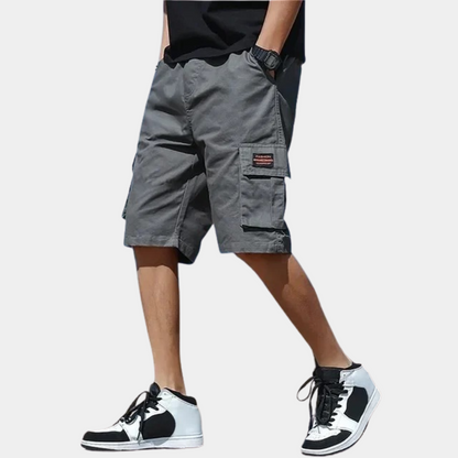 Männer Cargo Shorts Kordelzug Loose Fit Beige - Norvielle