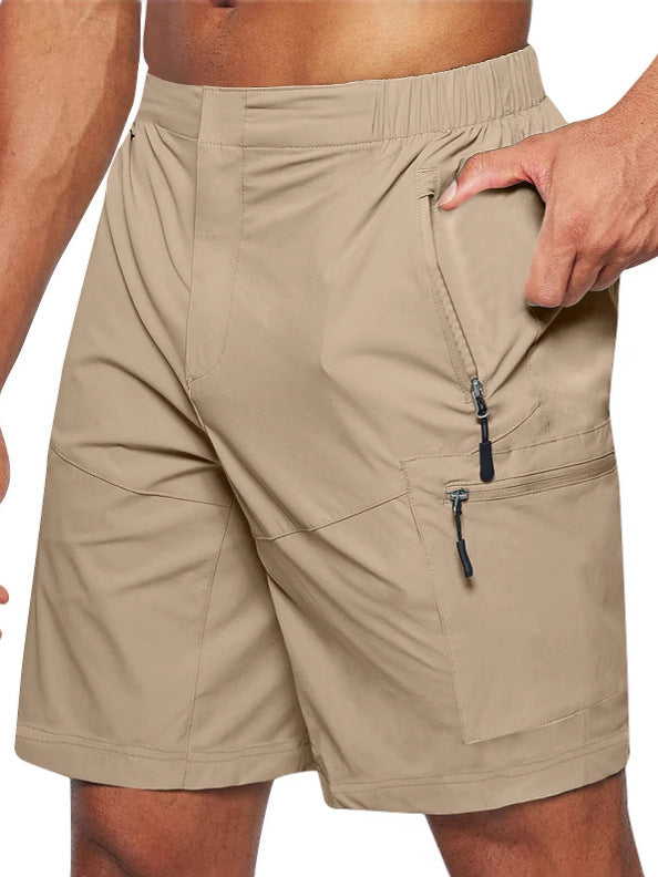 Herren Cargo-Shorts Leicht Elastischer Bund Beige - Norvielle
