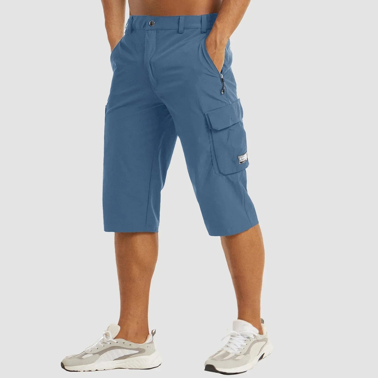 Cargo Shorts - Schnell trocknend - Taktisch - Lange Shorts - Capri Shorts für Männer-Hellblau-S-Chaps Herrenmode