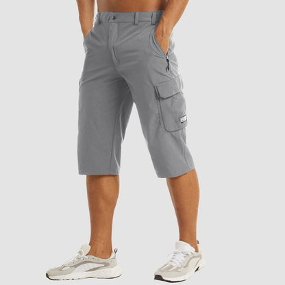Cargo-Shorts – schnell trocknende lange Shorts für Herren – Caprihosen-Hellgrau-S-Chaps Herrenmode