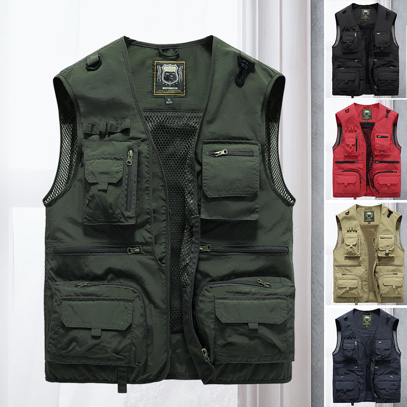 Herren Taktische Weste Zip-Up Arbeitsweste Cargo - Norvielle