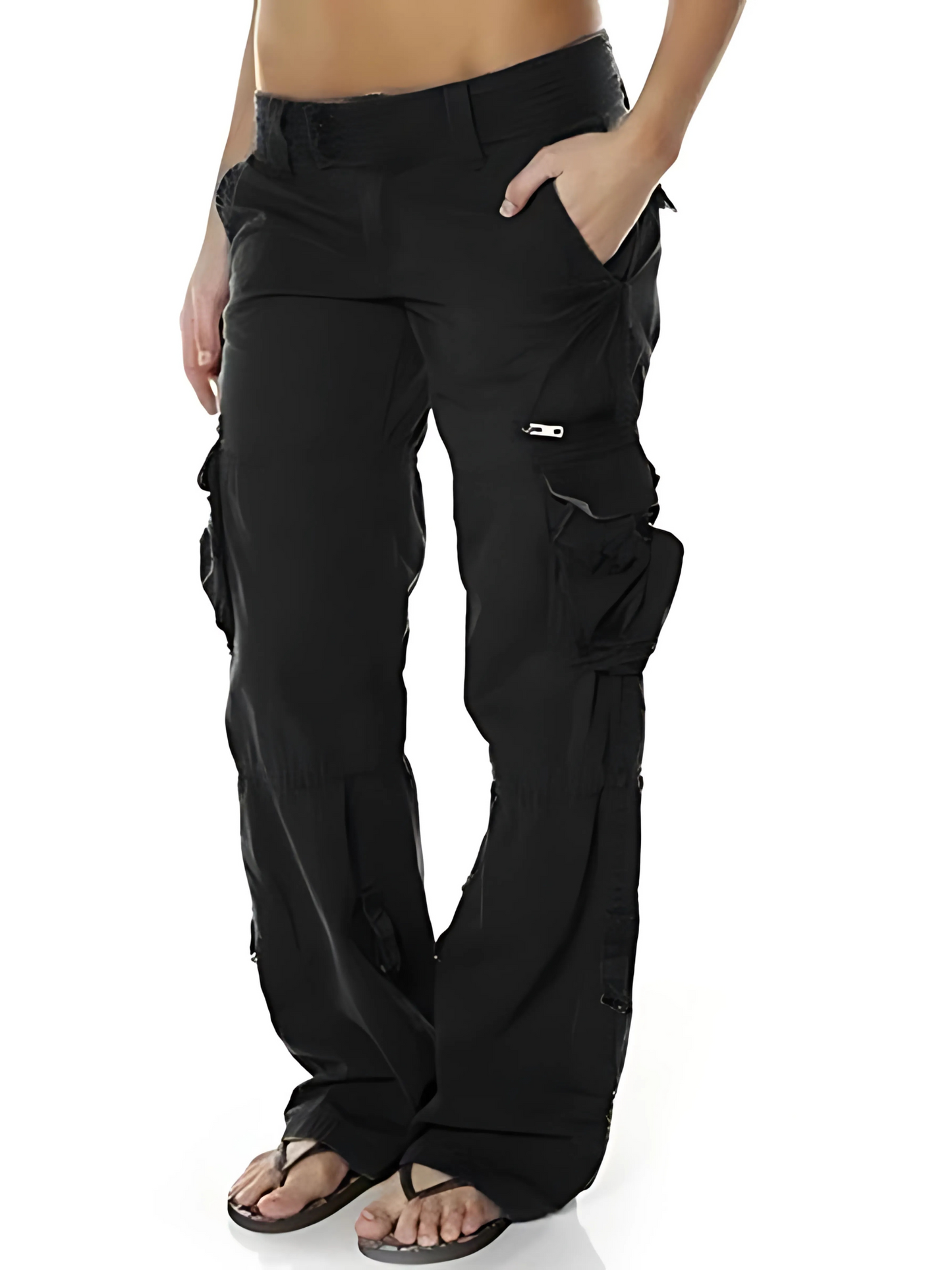 Damen Cargo-Hosen Entspannte Passform Mit Taschen - Norvielle