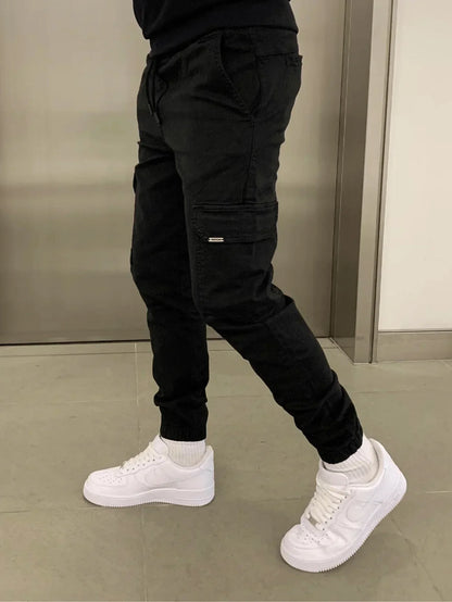 Cargohose - Herren Drawstring Skinny Cargohose-Chaps Herrenmode