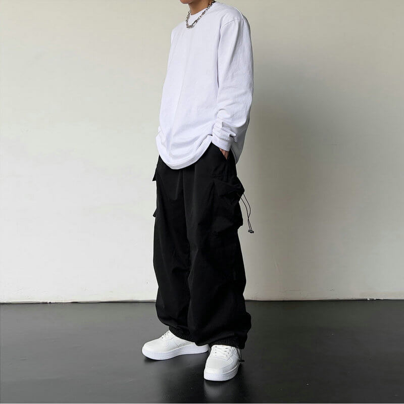 Cargohose - Loose Fit - Elastische Taille - Baggy Pants - Herren Cargo Jogger-Chaps Herrenmode