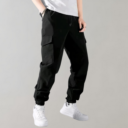 Herren Cargo-Jogginghose Schwarz Kordelzug - Norvielle