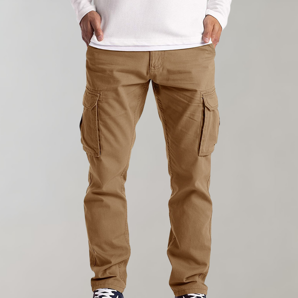Cargohosen | Gerades Bein | Taschen | Freizeithosen | Herrenhosen-Khaki-S-Chaps Herrenmode