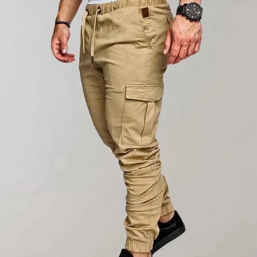 Cargohosen | Kordelzug | Elastische Knöchel | Cargojogginghosen | Herrenhosen-Chaps Herrenmode