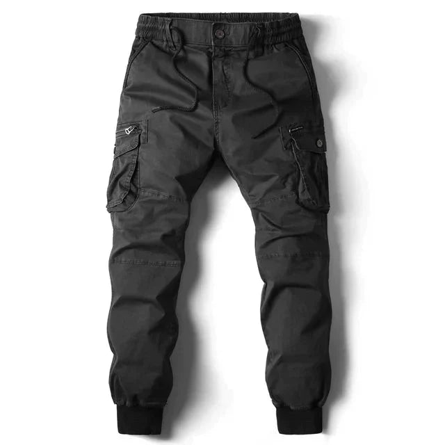 Cargohosen | Kordelzug | Elastische Taille | Herrenhosen | Jogginghosen-Schwarz-29-Chaps Herrenmode