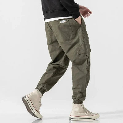 Cargohosen | Lockere Passform | Baggy | Cargojogginghosen | Herrenhosen-Grün-S-Chaps Herrenmode