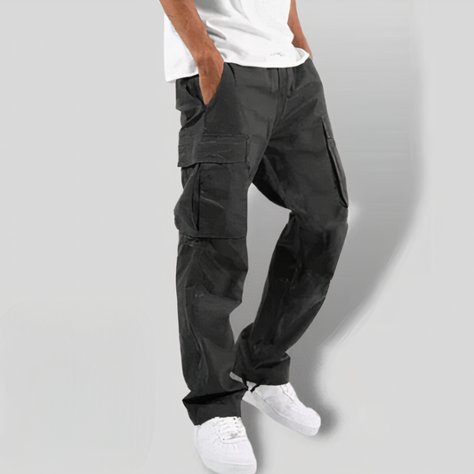 Herren Cargohosen Loose Fit mit Taschen Schwarz - Norvielle