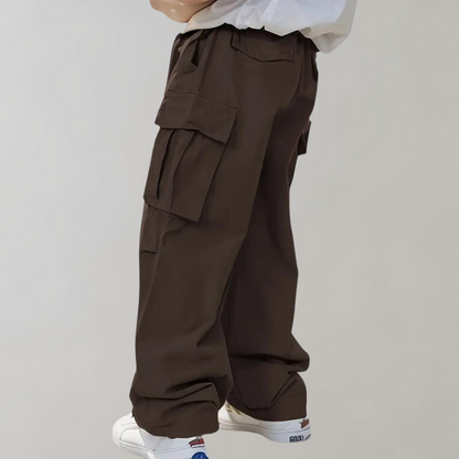 Cargohosen | Loose Fit | Wide Leg | Baggy Pants | Herrenhosen-Kaffee-S-Chaps Herrenmode