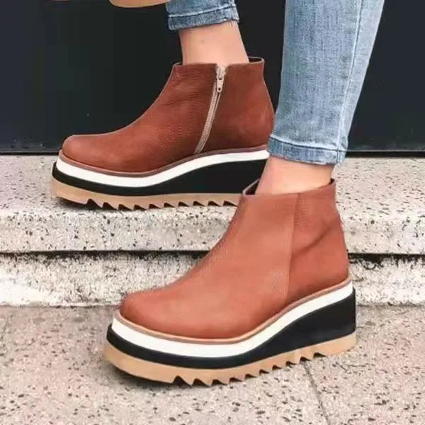 Carly Damen Orthopädische Stiefel Leder Schwarz - Norvielle