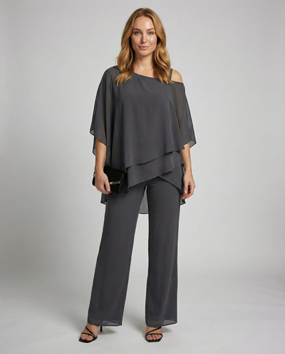 Elegantes Damen Abendset Chiffon - Norvielle