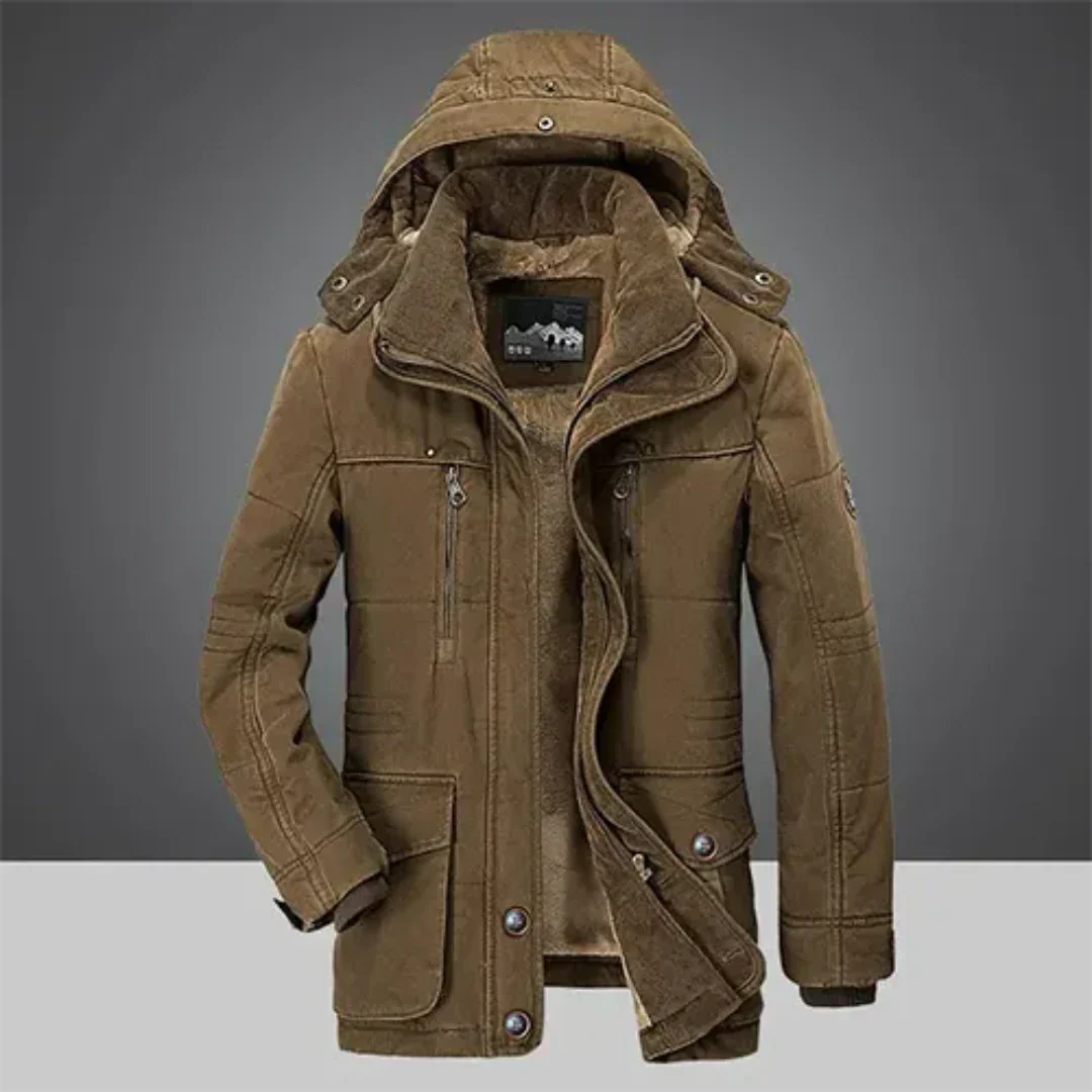 Herren Winterjacke Isoliert Kapuze Verstärkt
