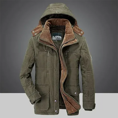 Herren Winterjacke Isoliert Kapuze Verstärkt