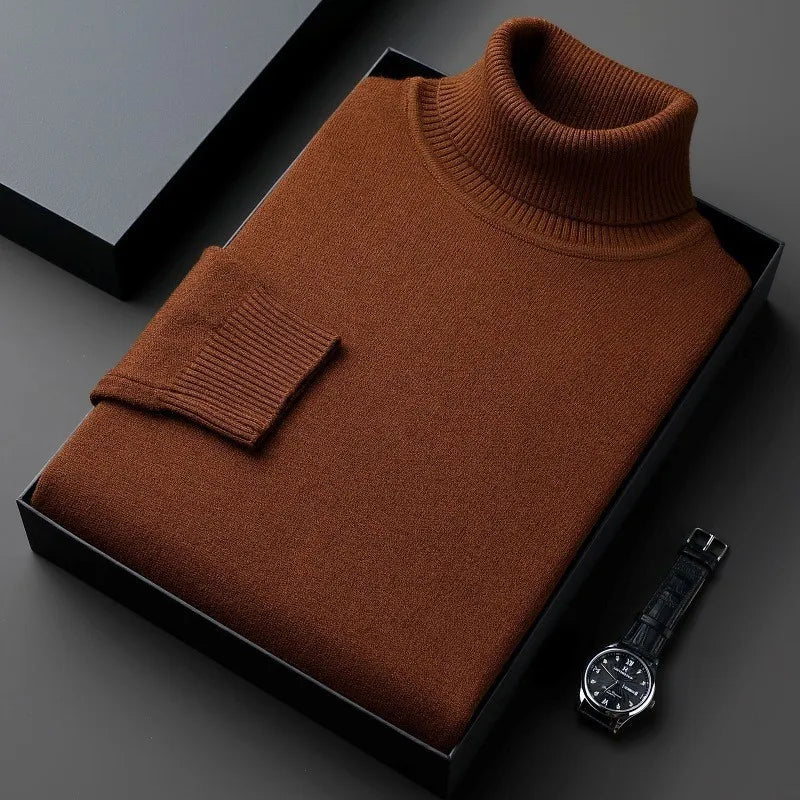 Norvielle Herren Kaschmirsweater Rollkragen Klassisch