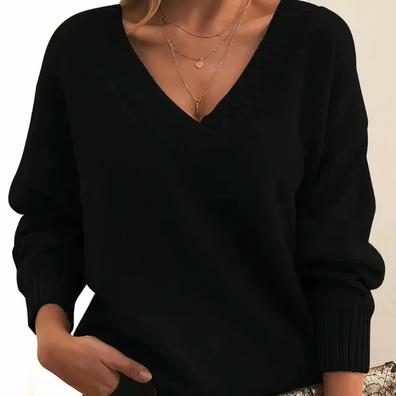 Norvielle Damen Kaschmirpullover V-Ausschnitt - Norvielle