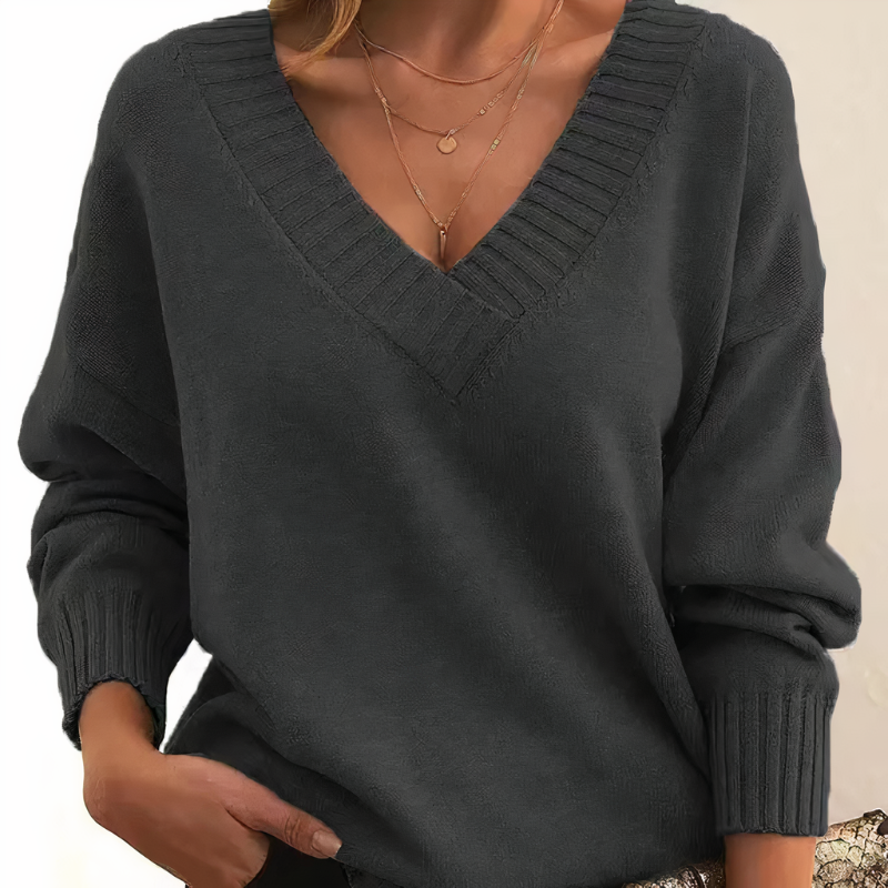 Norvielle Damen Kaschmirpullover V-Ausschnitt