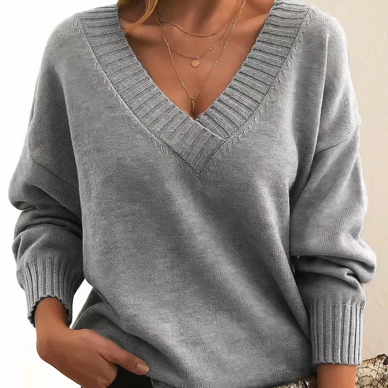Norvielle Damen Kaschmirpullover V-Ausschnitt