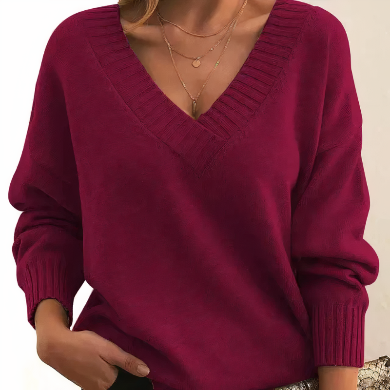 Norvielle Damen Kaschmirpullover V-Ausschnitt