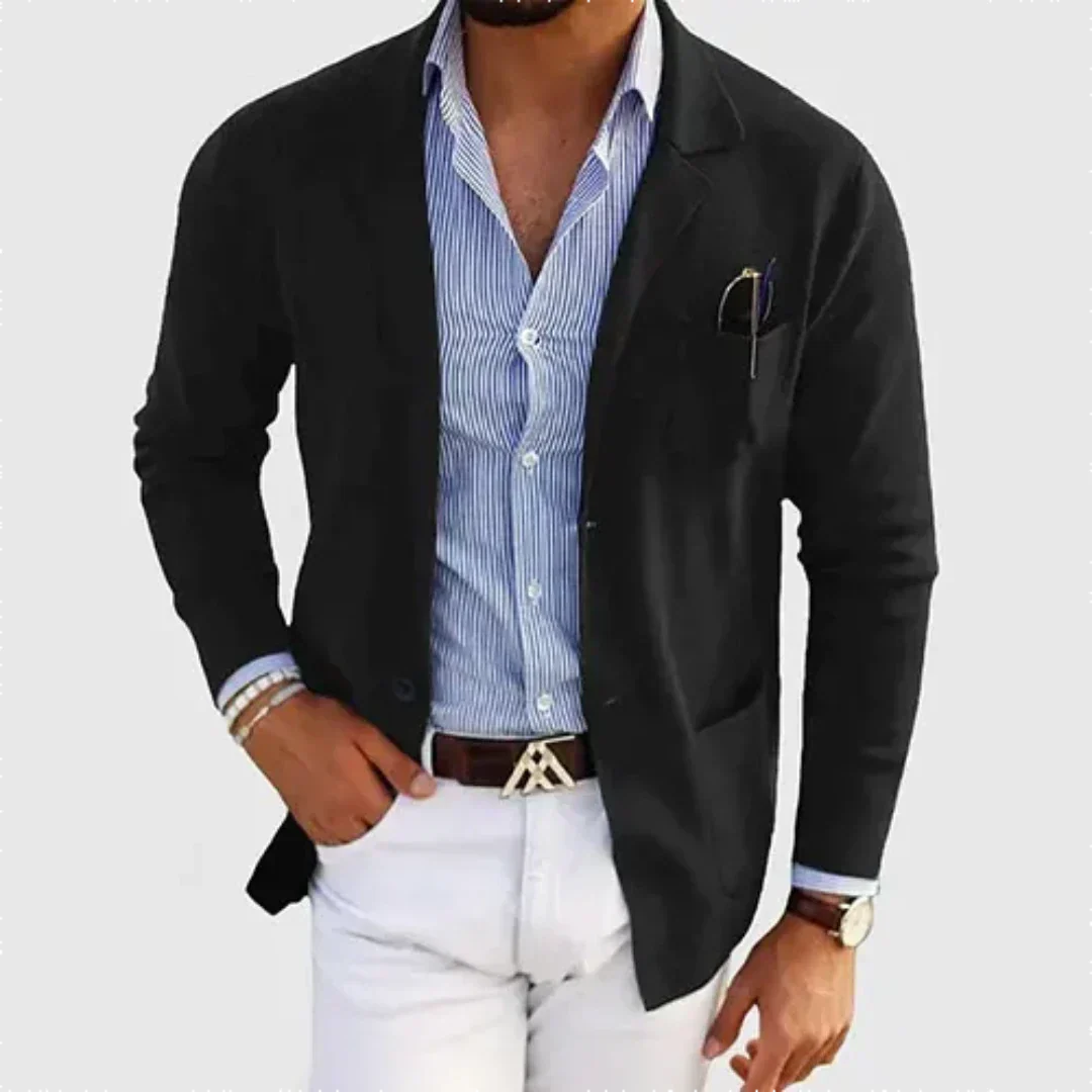 Herren Blazer Aufgesetzte Taschen Wollblazer
