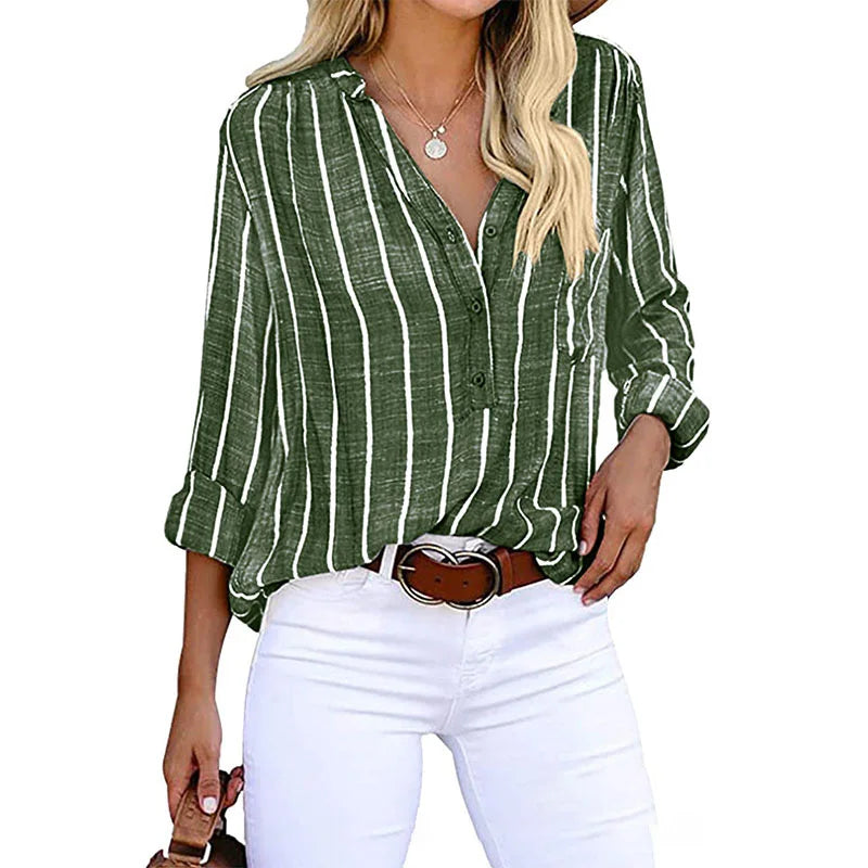 Elegante Damen Bluse Gestreift