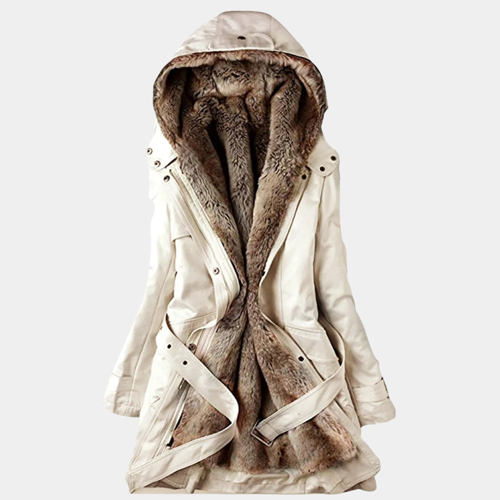 Damen Winterparka Kapuze Warmes Fellfutter