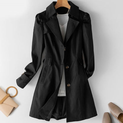 Norvielle Damen Trenchcoat Leicht Wasserabweisend Mittellang