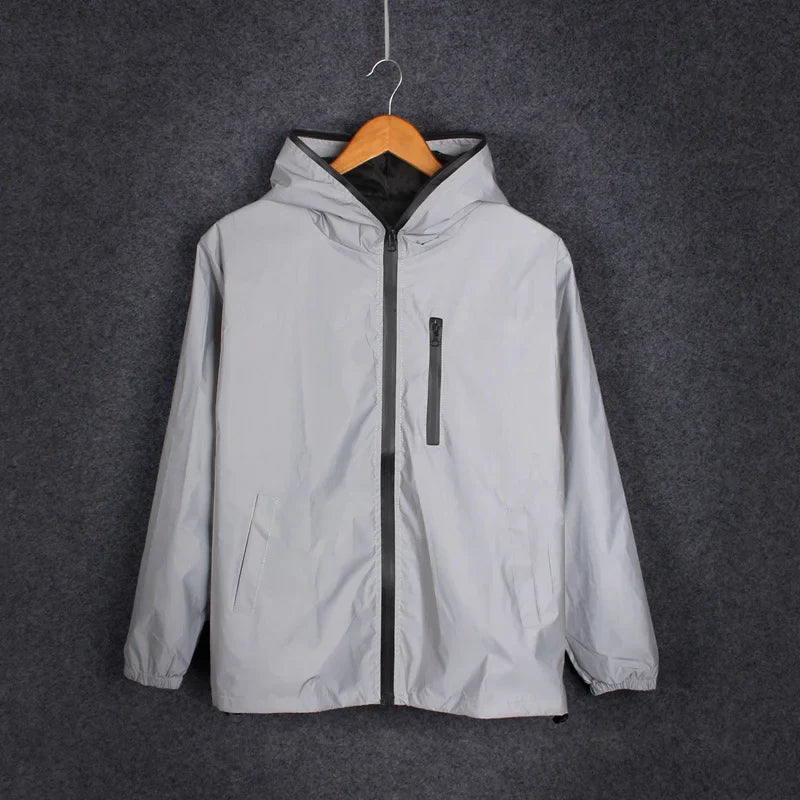 Norvielle Damen Langärmelige Wasserdichte Reflektierende Jacke