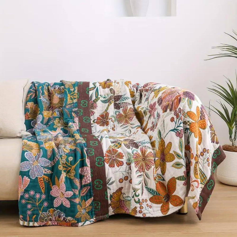 Florale Wurfdecke