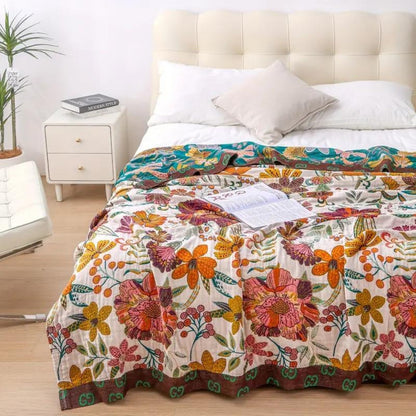Florale Wurfdecke