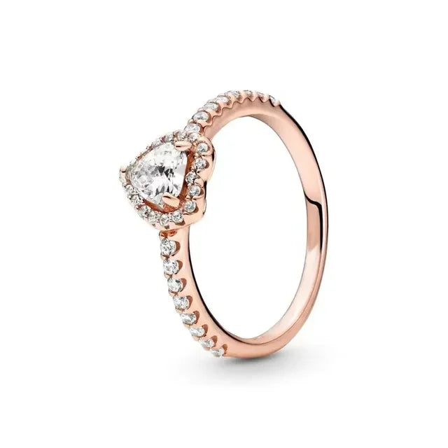 Herzförmiger Verlobungsring Diamant Weißgold