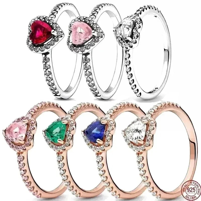 Herzförmiger Verlobungsring Diamant Weißgold