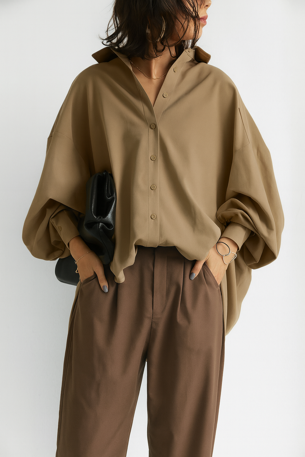 Damen Bluse Locker Geschnitten Weiß